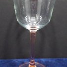 Vintage Wine Glass Clear Glass with a Pink Stem and Foot