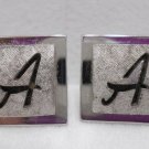 Swank Cufflinks Silver Tone Metal with the Letter A
