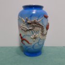 Moriage Porcelain Blue Eyed Dragonware Vase Made in Japan Endo China