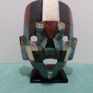 Vintage Mayan Aztec Inca Mask Semi Precious Stones Tribal Burial Death Mask