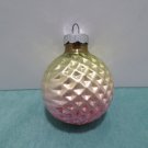 Vintage Shiny Brite Christmas Ornament Blown Glass, Faceted Golf Ball made in the USA