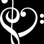 Trebel Clef Heart Car Truck  Van Window Die Cut Decal Bumper Sticker US Seller