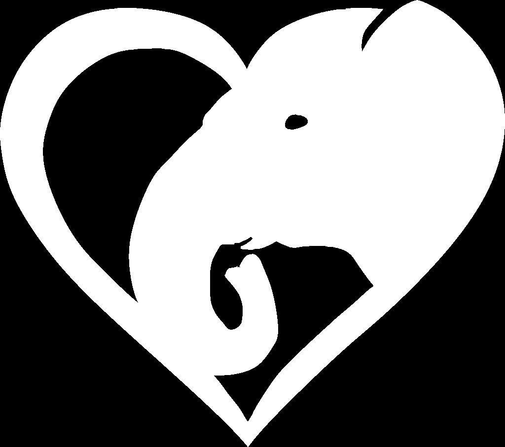 Elephant Head in A Heart Vinyl Car Window Decal Bumper Sticker US Seller