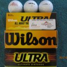 NEW Wilson ULTRA Ultimate Distance 9 Logo Golf White Balls/ 3 Sleeves of 3