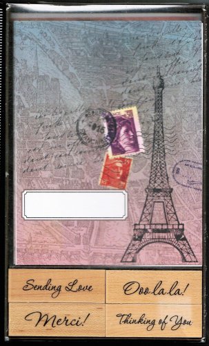 Hero Arts Eiffel Tower Cards with Rubber Stamps New In Package