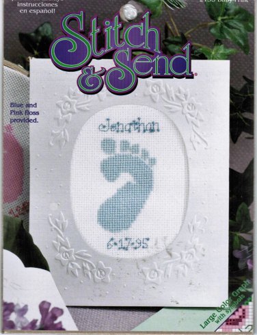 Stitch & Send 2153 Baby Print Baby Foot Print Cross Stitch Card Kit