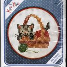 The New Berlin Company Kits for Kids Counted Cross Stitch Kit Kitten in Basket