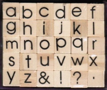 Hampton Art Studio g lower case Century Gothic Type Font Alphabet Stamp Set