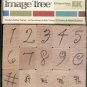 Image Tree Script Numbers Rubber Stamp Set of 15