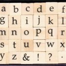 Hampton Art Studio g lower case Book Antiqua Type Font Alphabet Stamp Set