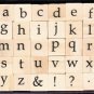 Hampton Art Studio g lower case Book Antiqua Type Font Alphabet Stamp Set