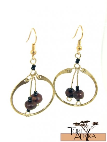 Product ID: 1 Brass Loop Earrings W/ Seeds