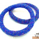 Product ID: 94     Round Beaded Flexible Bracelets (metallic Blue Mixture) SET OF 2