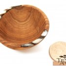Product ID: 100     Tiny Finger Bowl Olive Wood and Painted Bone
