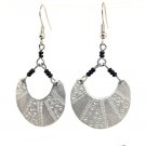 Product ID: 106     Etched Aluminum "Basket Shaped" Earrings  w/ Black beads