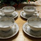 4 Vintage Bareuther Waldsassen Bavaria Porcelain Cup Saucer Set Germany