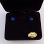 Vintage Italian 14K Yellow Gold Chinese Lapis Lazuli Pendant Stud Earrings