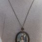 Antique Miniature Italian Silver Lace Filigree Cannetille Hand Painted Portrait