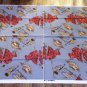 Vintage Silk Fabric for 2 Scarves Nautical Antique Map Pattern
