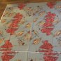 Vintage Silk Fabric for 2 Scarves Nautical Antique Map Pattern