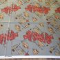 Vintage Silk Fabric for 2 Scarves Nautical Antique Map Pattern