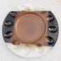 Vintage Mid Century Modern Pottery Craft Stoneware Deviled Egg Platter Dish USA