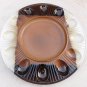 Vintage Mid Century Modern Pottery Craft Stoneware Deviled Egg Platter Dish USA