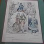 Pair 1899 LE MONITEUR DE LA MODE Paris Children Fashion Etching Print Framed