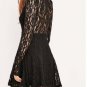 $128 Sexy FREE PEOPLE Little Black Lace Key Hole Neckline Dress L New