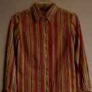 ROBERT GRAHAM Knowledge Wisdom Truth Striped Fitted Shirt Blouse P
