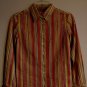 ROBERT GRAHAM Knowledge Wisdom Truth Striped Fitted Shirt Blouse P