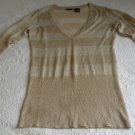 Metallic Gold Pullover Sweater Top L New