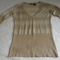 Metallic Gold Pullover Sweater Top L New