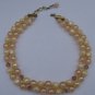 Vintage 1950s Two Strand Faux Pearl AB Aurora Borealis Bead Necklace