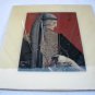 Vintage Ceramic Art Tile Men in Renaissance Costume with Goose