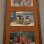 Vintage 3 Antique Cars Lithograph Print Picture Framed