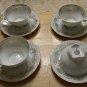 4 Vintage German Cup Saucer Set Bareuther Waldsassen Bavaria Porcelain Germany