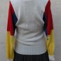 Vintage Oscar de la Renta Sweater White Red Blue Yellow Boucle Knit 6 M