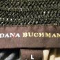 DANA BUCHMAN Dress Black Brown Jersey Crochet L New