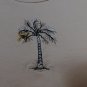 ST.JOHN SPORT T-Shirt Marie Gray Beige Top Palm Embroidery Monkey Charm S
