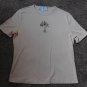 ST.JOHN SPORT T-Shirt Marie Gray Beige Top Palm Embroidery Monkey Charm S
