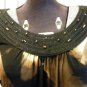 DANA BUCHMAN Dress L Black Brown Jersey Crochet New