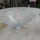 Vintage FOSTORIA Etching Glass Footed Creamer Sugar Bowl Vase Set of 3