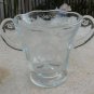 Vintage FOSTORIA Etching Glass Footed Creamer Sugar Bowl Vase Set of 3