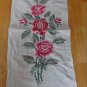 Vintage Russian Embroidery ROSES Linen Runner Placemat Set of Two