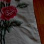 Vintage Russian Embroidery ROSES Linen Runner Placemat Set of Two
