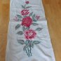 Vintage Russian Embroidery ROSES Linen Runner Placemat Set of Two