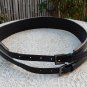 Italian EXTE Belt Black Leather Gray Canvas Made in Italy