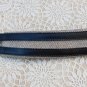 Italian EXTE Belt Black Leather Gray Canvas Made in Italy