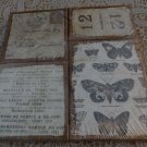 French Burlap Wall Panel Plaque District Market Set of 4 New